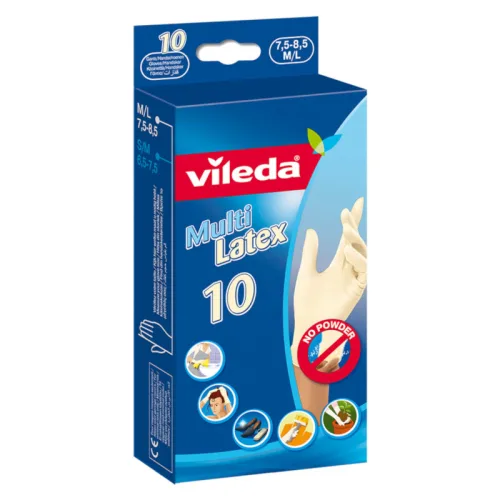 Rukavice VILEDA latex M/L, 10/1