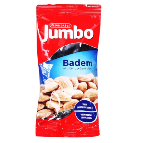 Badem  JUMBO prženi,oljušteni slani 75g
