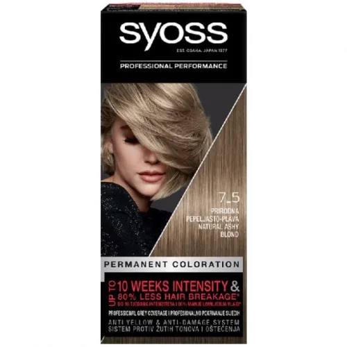 Farba za kosu SYOSS 7-5 Prirodno Pepeljasto Plava