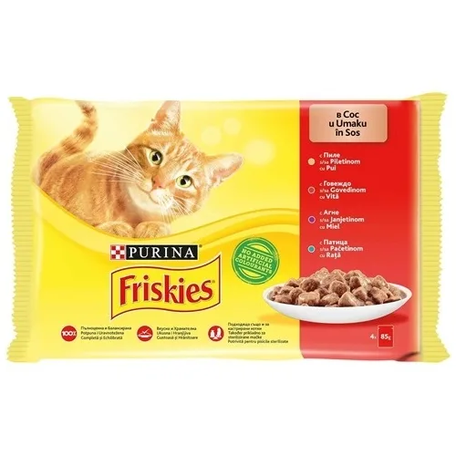 Hrana za mačke FRISKIES meso 4x85g