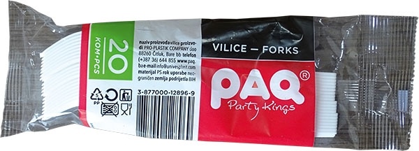 Plastične viljuške PAQ 20kom bele