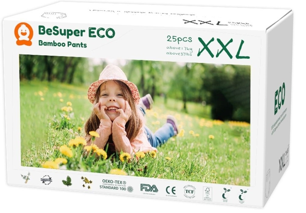 Pelene za bebe BESUPER  pants eco bamboo XXL 100kom