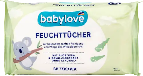 Vlažne maramice BABYLOVE aloe vera i kamilica 80kom