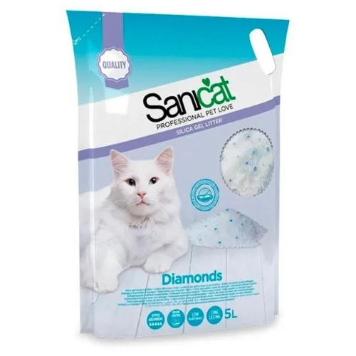 Posip za mačke SANICAT Diamonds upijajući silikatni 5l