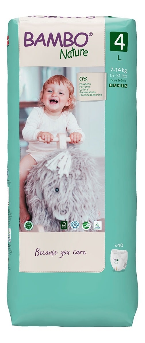 Pelene za bebe BAMBO nature pants 4 L 40kom