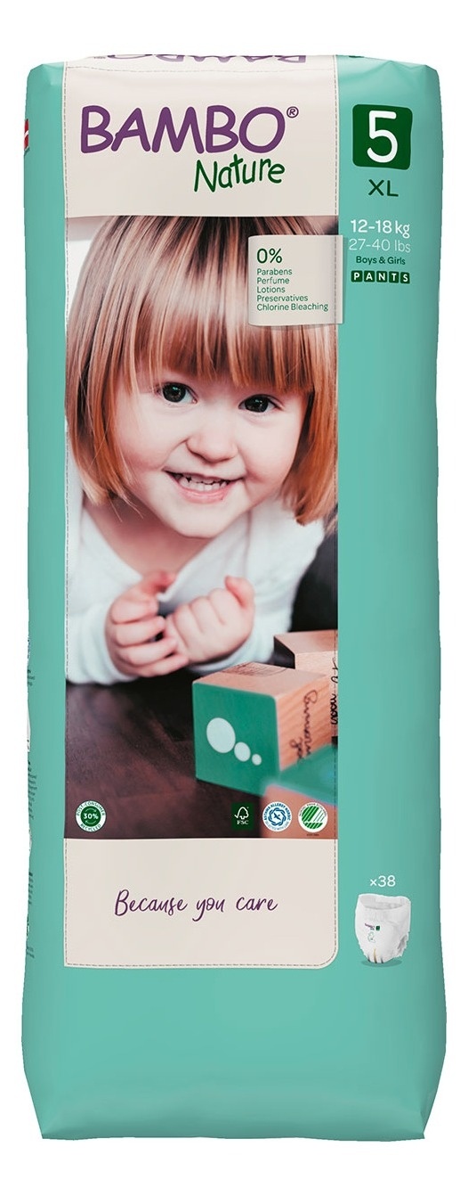 Pelene za bebe BAMBO nature pants 5 XL 38kom