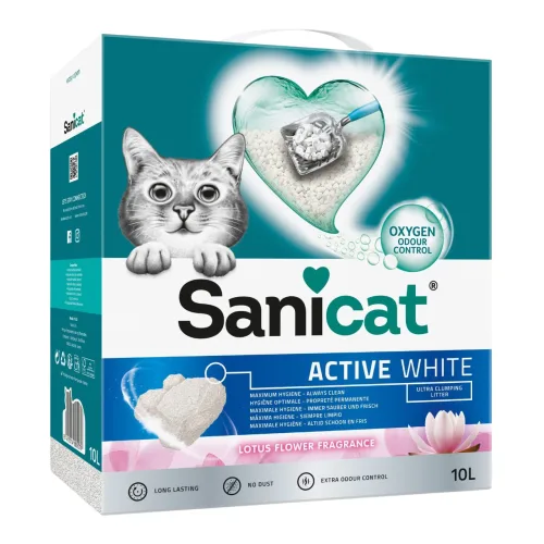 Posip za mačke SANICAT Active white lotus 10l