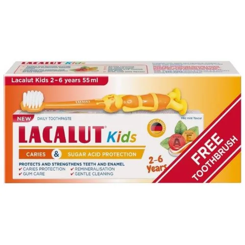 Pasta za zube LACALUT Kids dečija 2-6god 55ml + četkica gratis