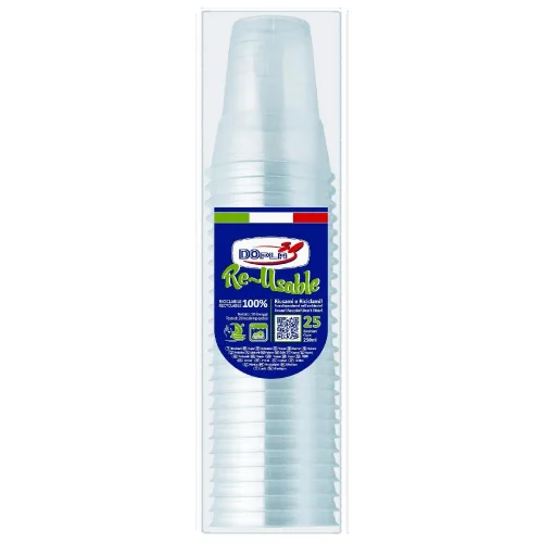 Plastične čaše Reusable DOPLA 300ml 25kom