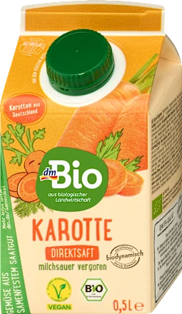 Negazirani sok DM BIO 100% šargarepa 500ml