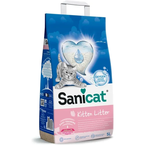 Posip za mačke SANICAT Kitten upijajući bez mirisa 5l