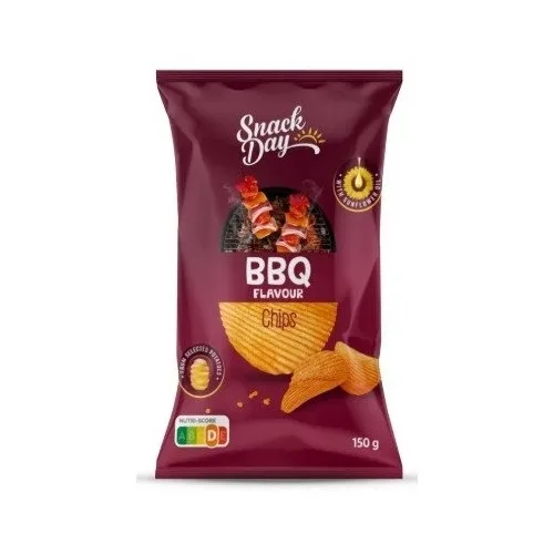 Čips SNACK DAY rebrasti bbq 150g