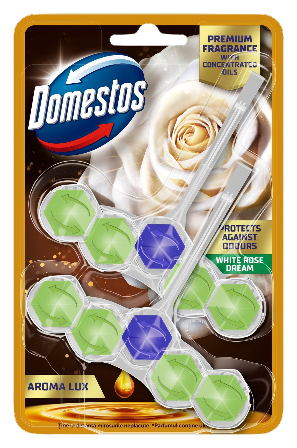 WC osveživač DOMESTOS white rose & tea 2x55g