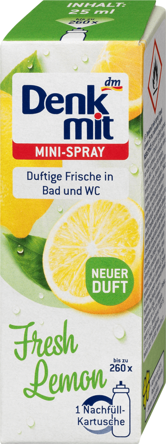 Osveživač prostora  DENKMIT dopuna za mini osveživač u spreju fresh lemon 25ml