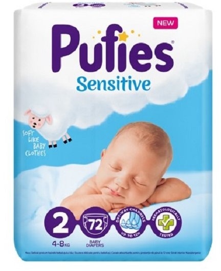 Pelene za bebe PUFIES  sensitive 2 72kom