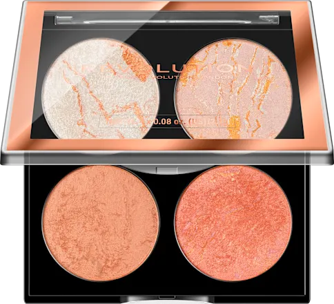 Paleta hajlajtera i bronzera REVOLUTION Makeup miniCheek Kit Take a Breather8,8g