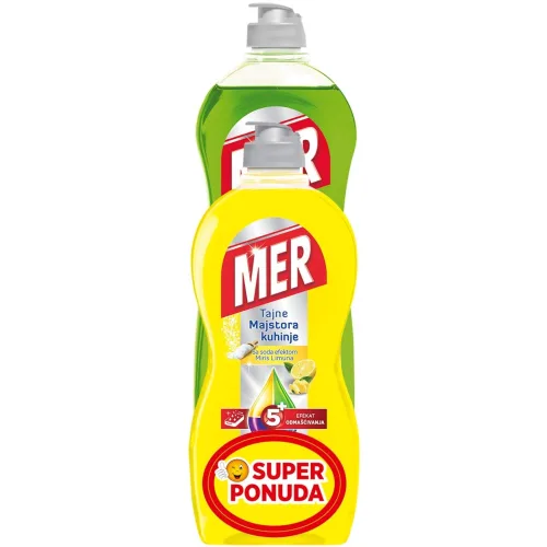 Det.za ruč.pr.sud MER Power jabuka 750ml + limun 450ml duopack