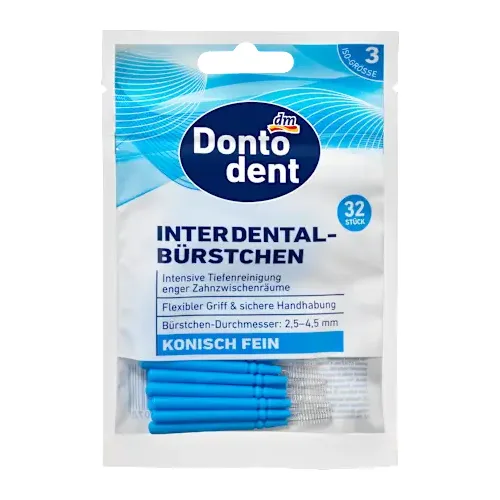 Četkica za zube DONTODENT ISO 3 konusne fine interdentalne četkice 32kom