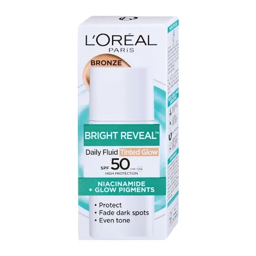 Krema za negu lica L'OREAL Bright reveal tonirani UV fluid medium SPF50+ 50ml