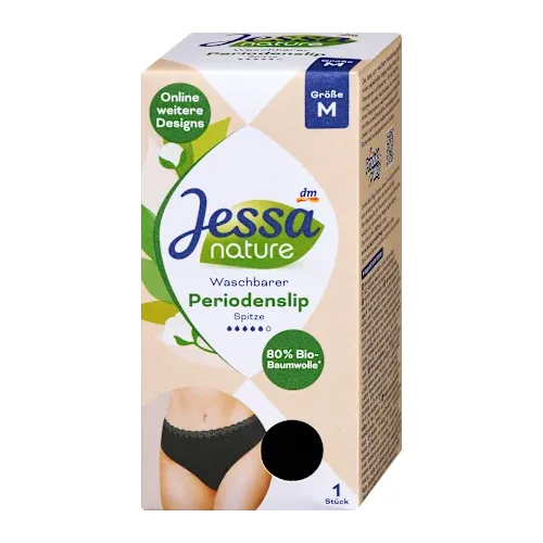 JESSA Nature višekratne menstrualne gaćice M crne 1kom
