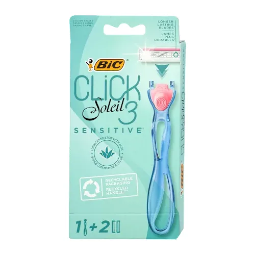 Ženski brijač BIC Soleil Click 3 Sensitive 1 brijač + 2 dopune, 1 kom
