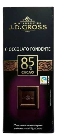 Čokolada J.D. GROSS crna dark 85% 125g