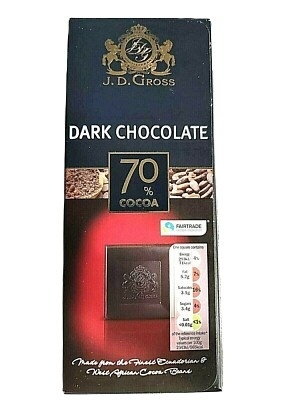 Čokolada J.D. GROSS crna dark 70% 125g