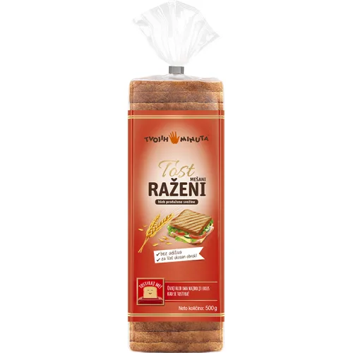 Hleb tost TVOJIH 5 MINUTA raženi 500g