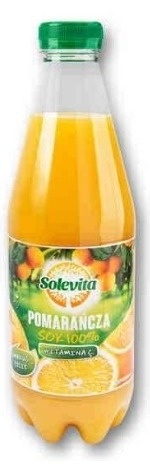 Negazirani sok SOLEVITA pomorandža 100% 1l u flaši