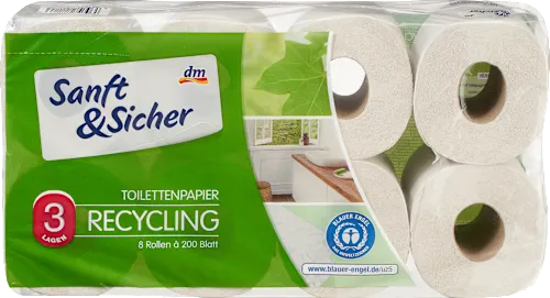 Toalet papir SANFT&SICHER reciklirani 3sloja 8kom