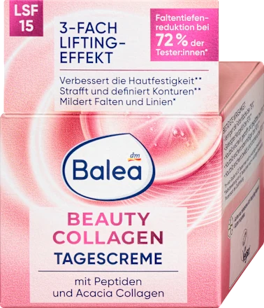 Krema za negu lica BALEA dnevna protiv bora peptidi i kolagen SPF15 50ml