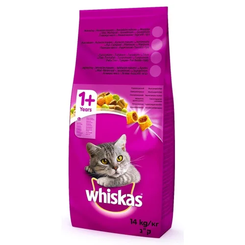 Hrana za mačke WHISKAS Adult briketi za mačke piletina 14kg