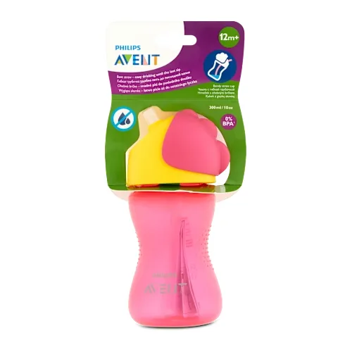 AVENT magična šolja sa slamkom 300ml roze