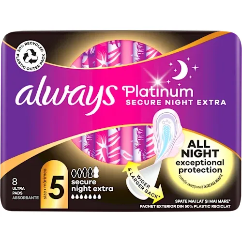 Higijenski ulošci ALWAYS Platinum noćni  5 8kom