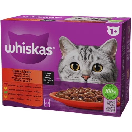 Hrana za mačke WHISKASAdult  izbor mesa 12x85g