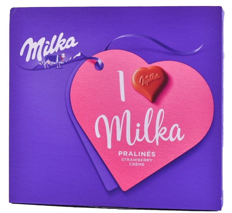 Bombonjere MILKA I Love Milka strawberry 120g