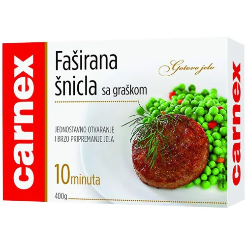 Gotova jela CARNEX Faširana šnicla sa graškom 400g