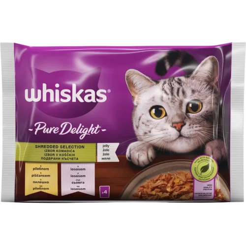 Hrana za mačke WHISKAS Pure delight  izbor mesa 4x85g