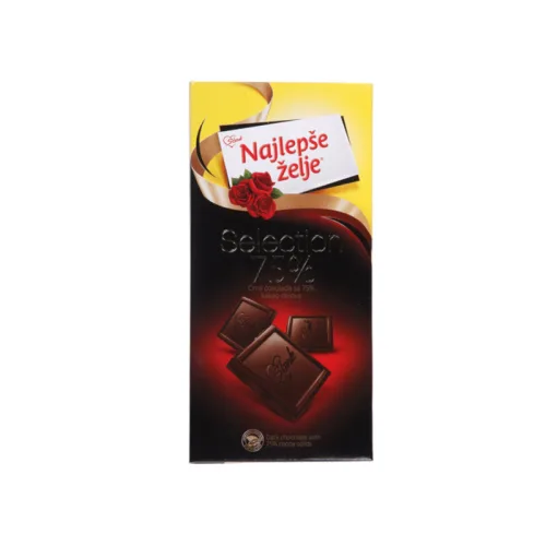Čokolada NAJLEPŠE ŽELJE crna 75g
