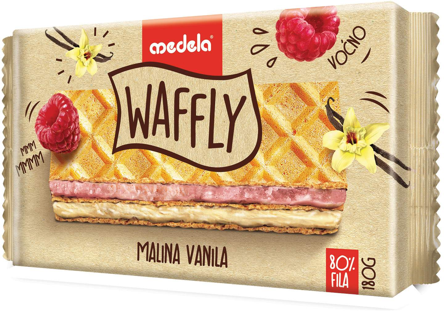 Napolitanke MEDELA waffly malina vanila 180g