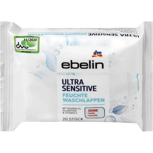 Vlažne krpice EBELIN Ultra sensitive za čišćenje kože 20kom
