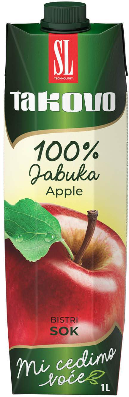 Negazirani sok TAKOVO 100% jabuka 1l