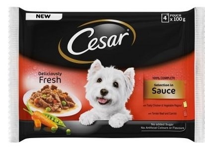 Hrana za pse CESAR meso i povrće u sosu 4x100g