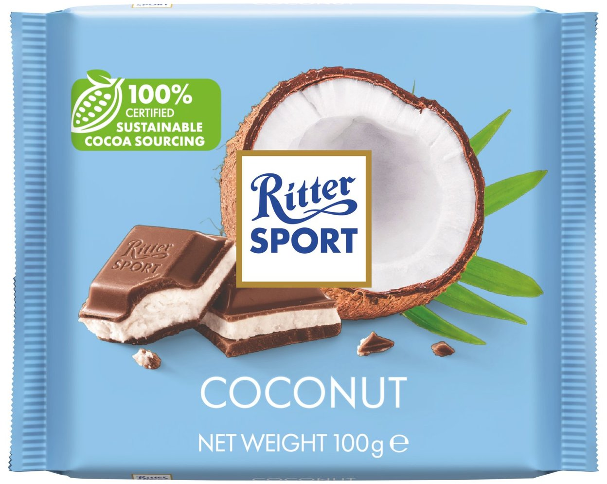 Čokolada RITTER SPORT mlečna kokos 100g