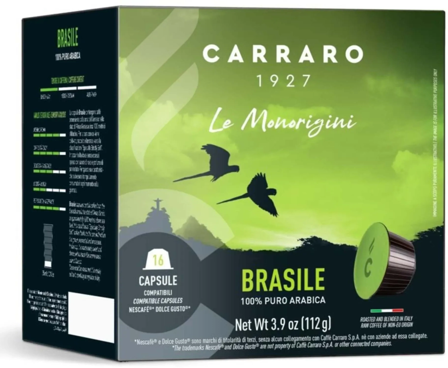Kapsule za kafu CARRARO Brasile puro arabica 16kom 112g