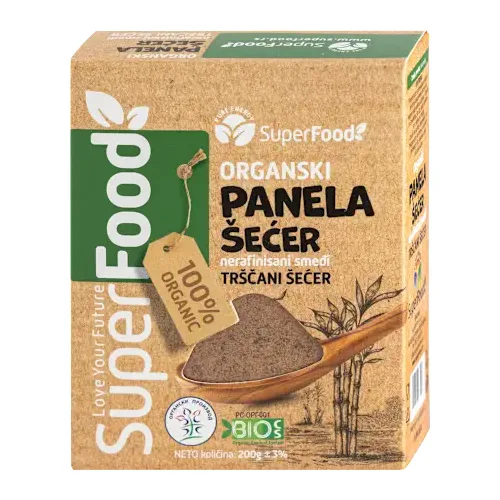 Smeđi šećer SUPER FOOD Panela organski 200g