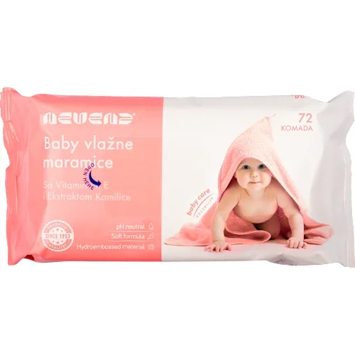 Vlažne maramice NEVENA roze 72kom