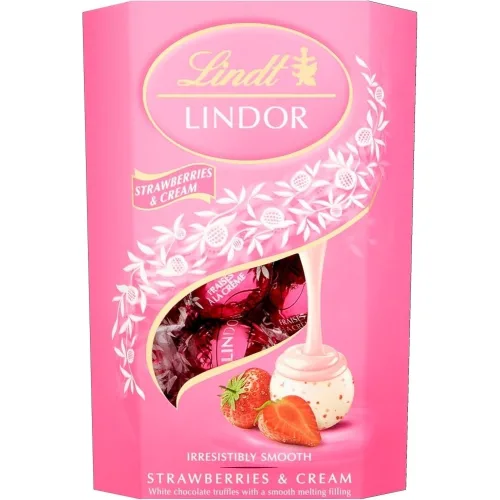 Bombonjera LINDT Lindor strawberry cream 200g