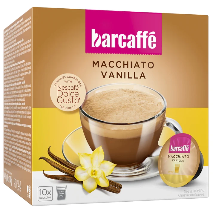 Kapsule za kafu BARCAFFE macchiato vanilla 140g