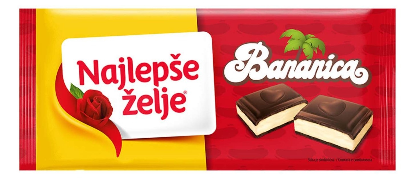 Čokolada NAJLEPŠE ŽELJE Bananica 100g